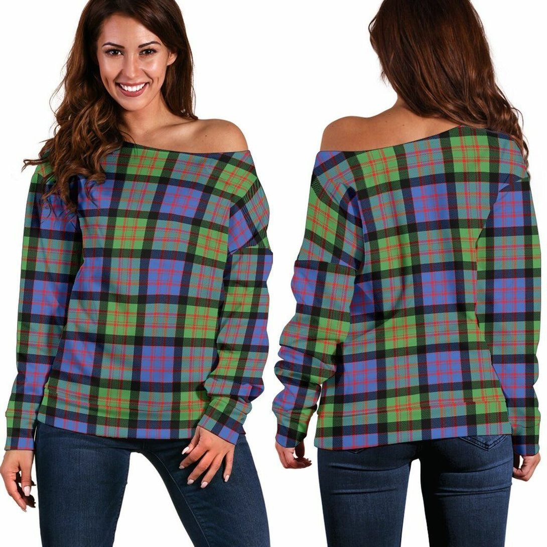 MacDonald Ancient Tartan Classic Women Off Shoulder Sweatshirt