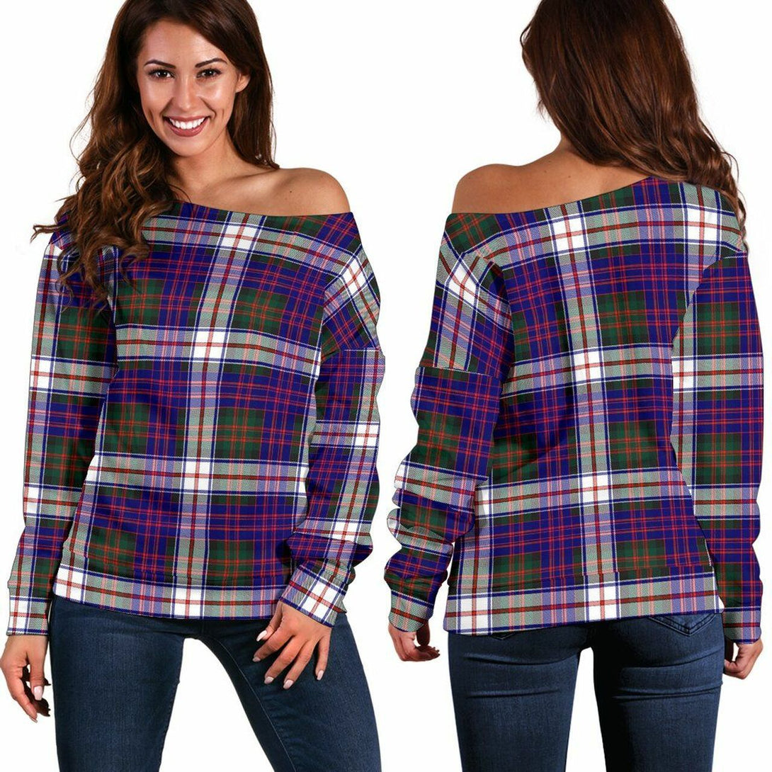 MacDonald Dress Modern Tartan Classic Women Off Shoulder Sweatshirt