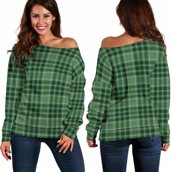 MacDonald Lord of The Isles Hunting Tartan Classic Women Off Shoulder Sweatshirt