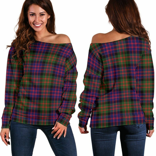 MacDonald Modern Tartan Classic Women Off Shoulder Sweatshirt