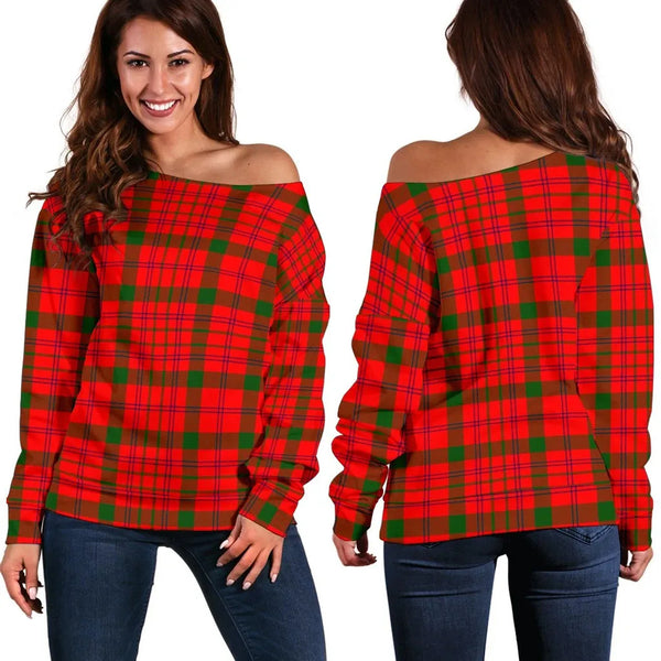 MacDonnell of Keppoch Modern Tartan Classic Women Off Shoulder Sweatshirt