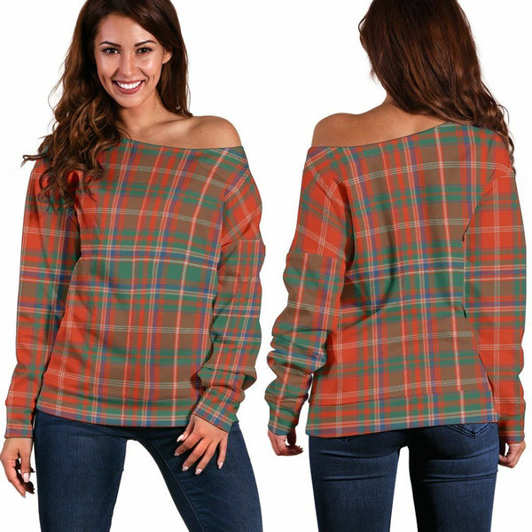 MacDougall Ancient Tartan Classic Women Off Shoulder Sweatshirt