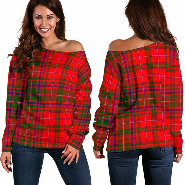 MacDougall Modern Tartan Classic Women Off Shoulder Sweatshirt