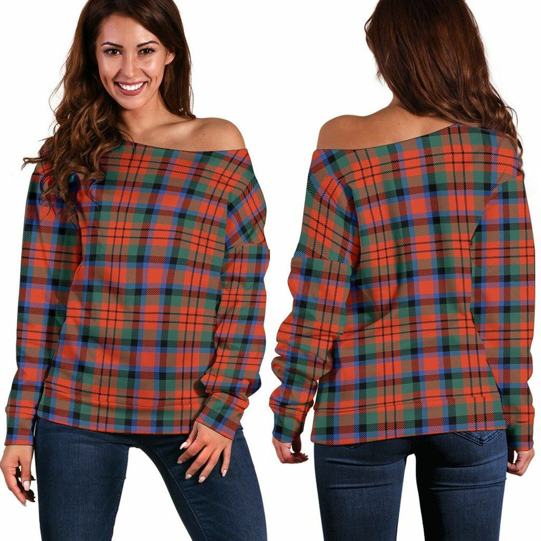 MacDuff Ancient Tartan Classic Women Off Shoulder Sweatshirt