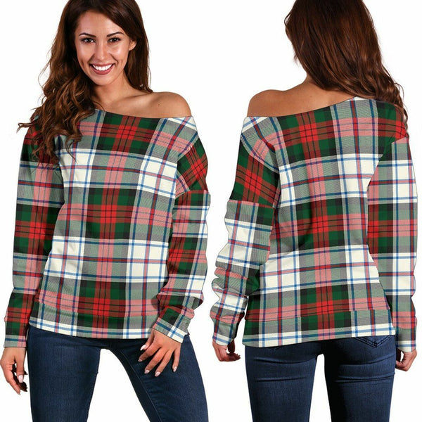 MacDuff Dress Modern Tartan Classic Women Off Shoulder Sweatshirt