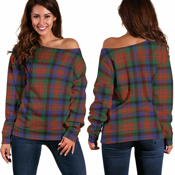 MacDuff Hunting Modern Tartan Classic Women Off Shoulder Sweatshirt