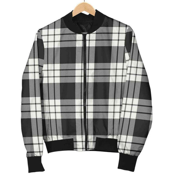 MacFarlane Black & White Ancient Tartan Classic Bomber Jacket