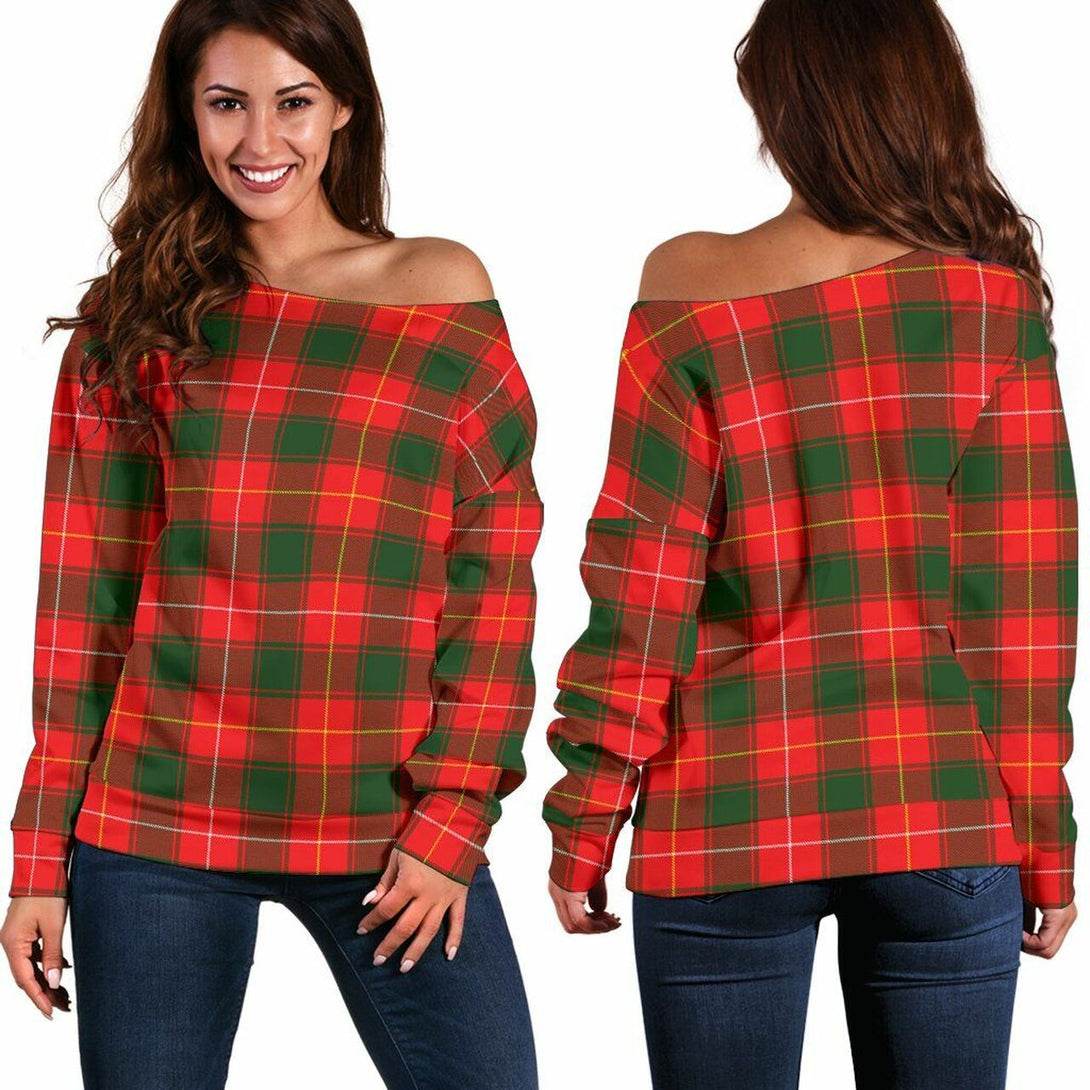 MacFie Tartan Classic Women Off Shoulder Sweatshirt