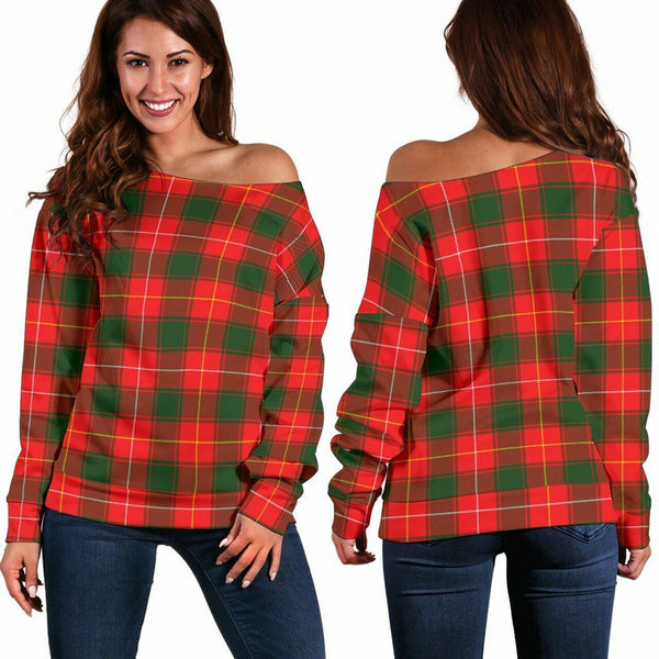 MacFie Tartan Classic Women Off Shoulder Sweatshirt