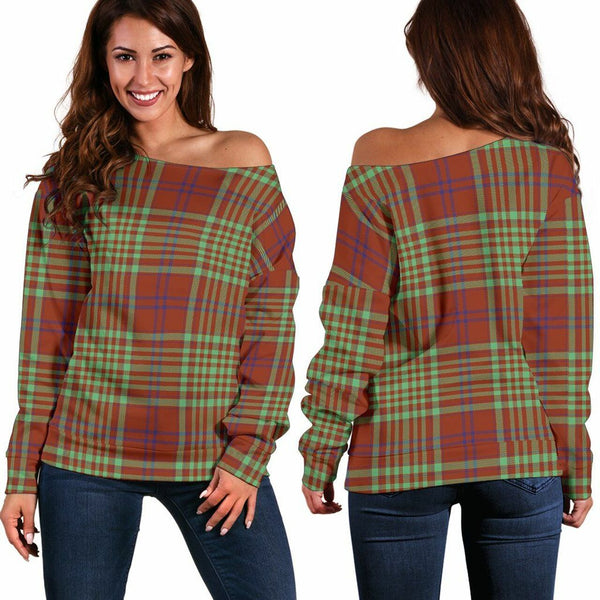 MacGillivray Hunting Ancient Tartan Classic Women Off Shoulder Sweatshirt