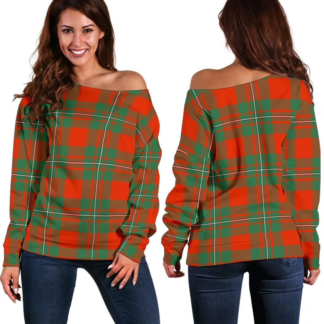 MacGregor Ancient Tartan Classic Women Off Shoulder Sweatshirt