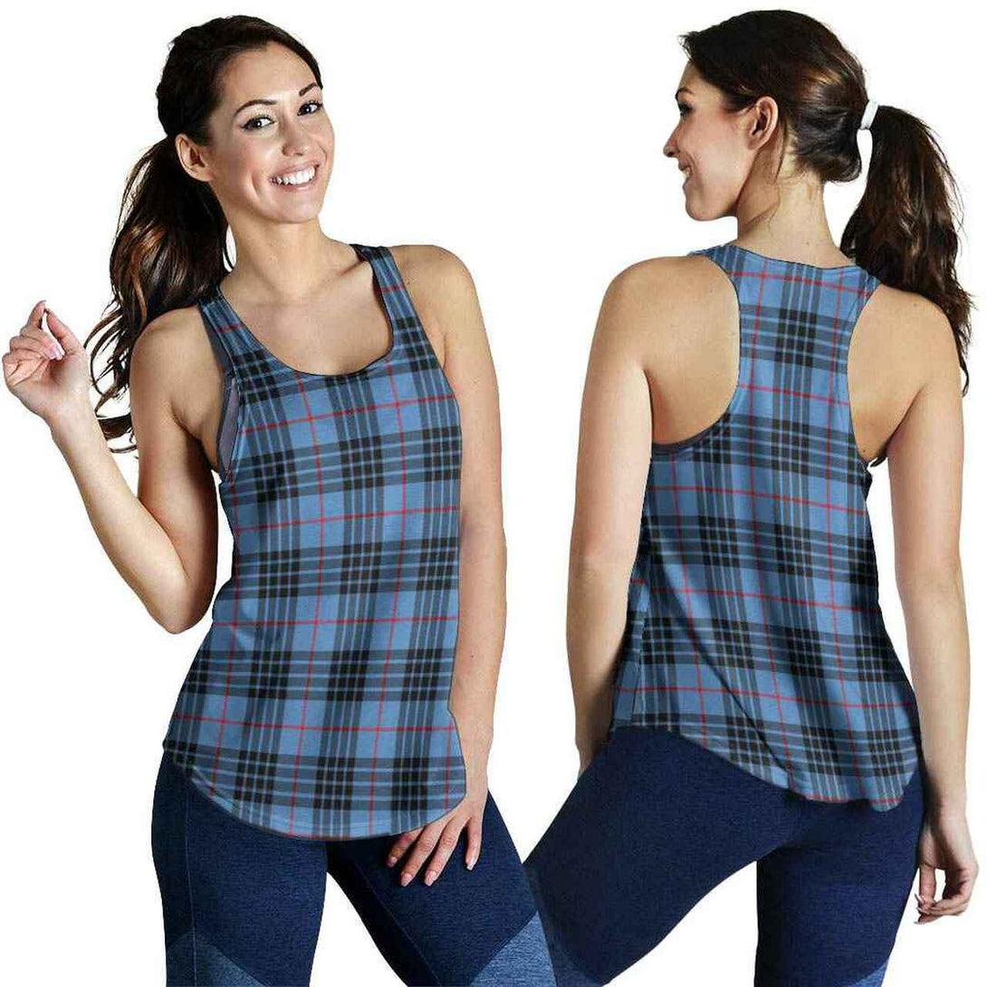 MacKay Blue Tartan Classic Women Racerback Tank