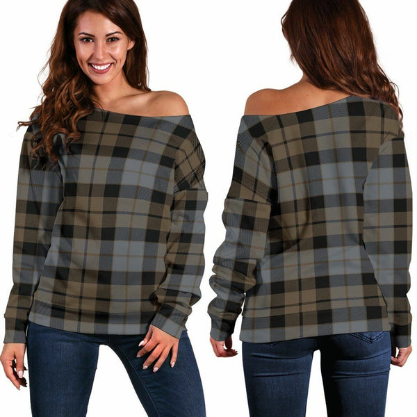 MacKay Weathered Tartan Classic Women Off Shoulder Sweatshirt