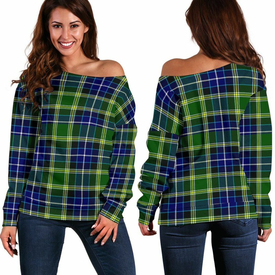 MacKellar Tartan Classic Women Off Shoulder Sweatshirt