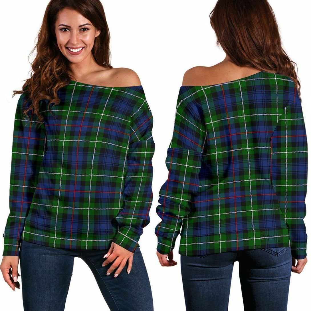 MacKenzie Modern Tartan Classic Women Off Shoulder Sweatshirt