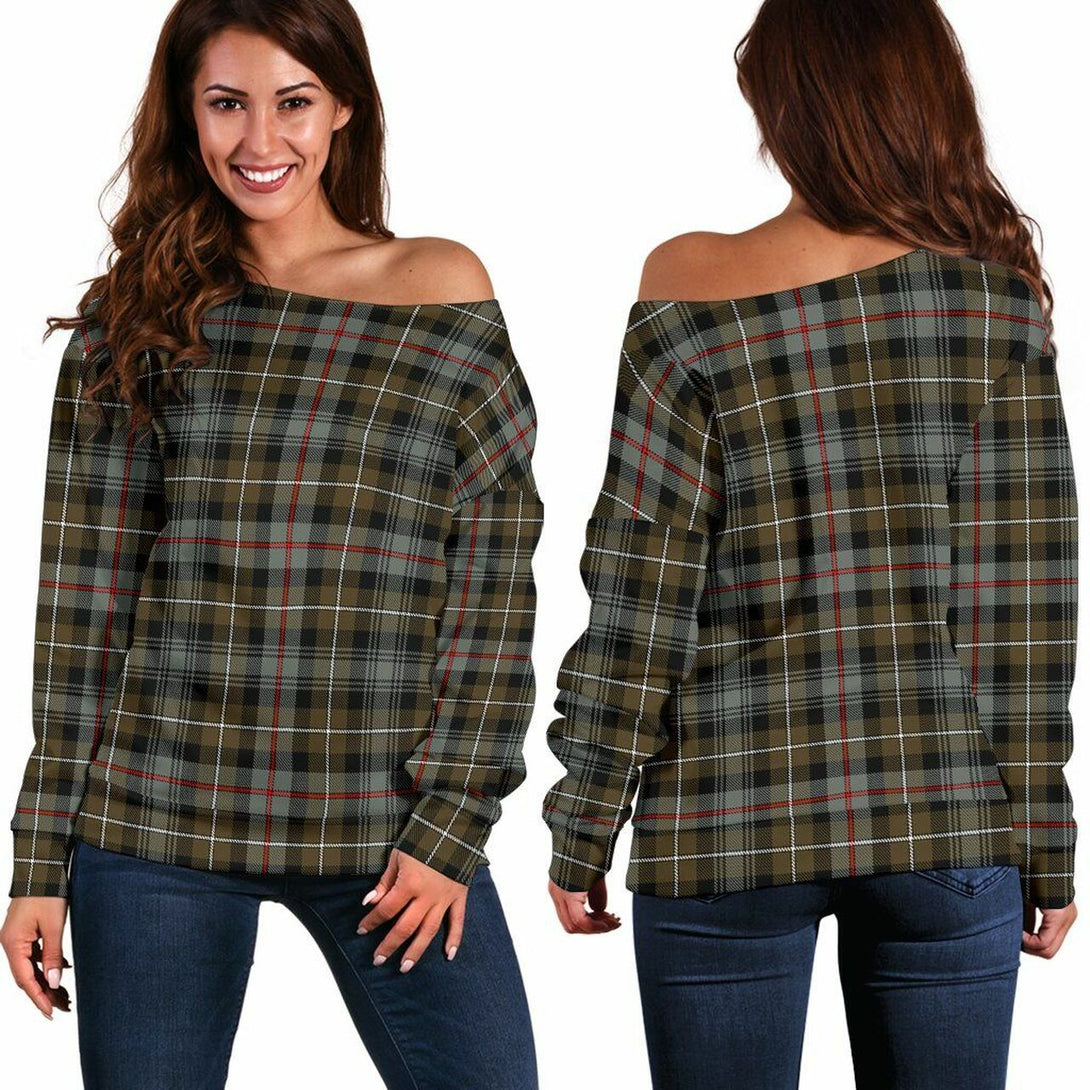 MacKenzie Weathered Tartan Classic Women Off Shoulder Sweatshirt