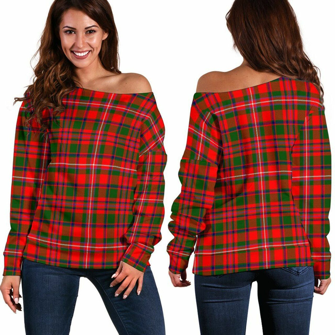 MacKinnon Modern Tartan Classic Women Off Shoulder Sweatshirt