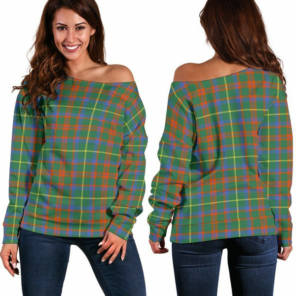 MacKintosh Hunting Ancient Tartan Classic Women Off Shoulder Sweatshirt