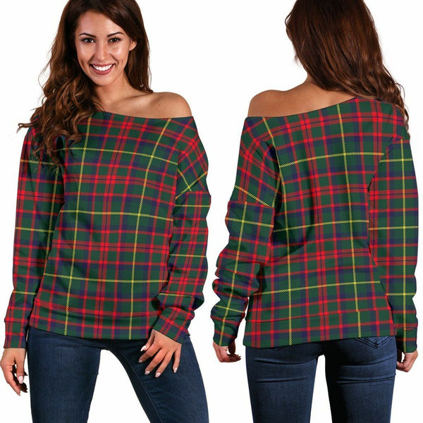 MacKintosh Hunting Modern Tartan Classic Women Off Shoulder Sweatshirt