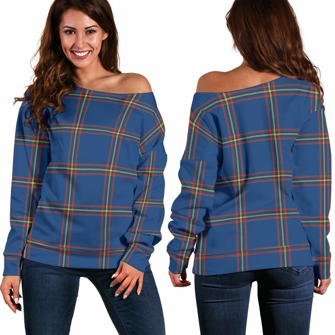 MacLaine of Loch Buie Hunting Ancient Tartan Classic Women Off Shoulder Sweatshirt