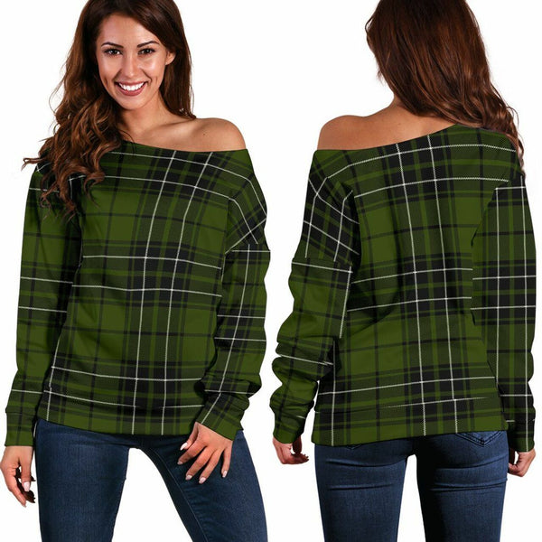 MacLean Hunting Tartan Classic Women Off Shoulder Sweatshirt