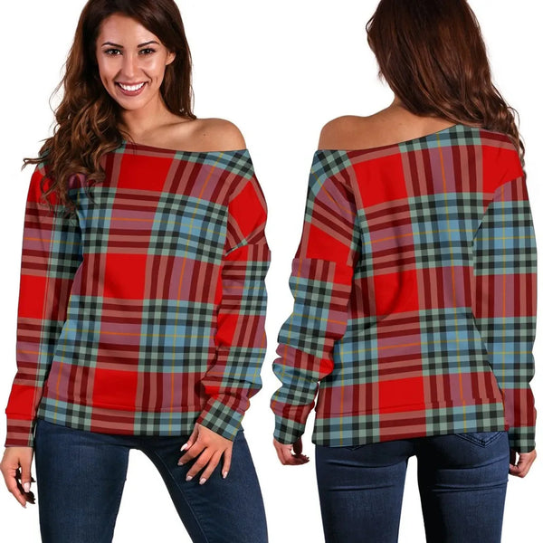 MacLeay Tartan Classic Women Off Shoulder Sweatshirt