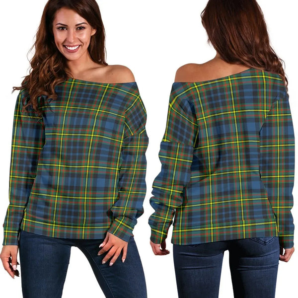 MacLellan Ancient Tartan Classic Women Off Shoulder Sweatshirt