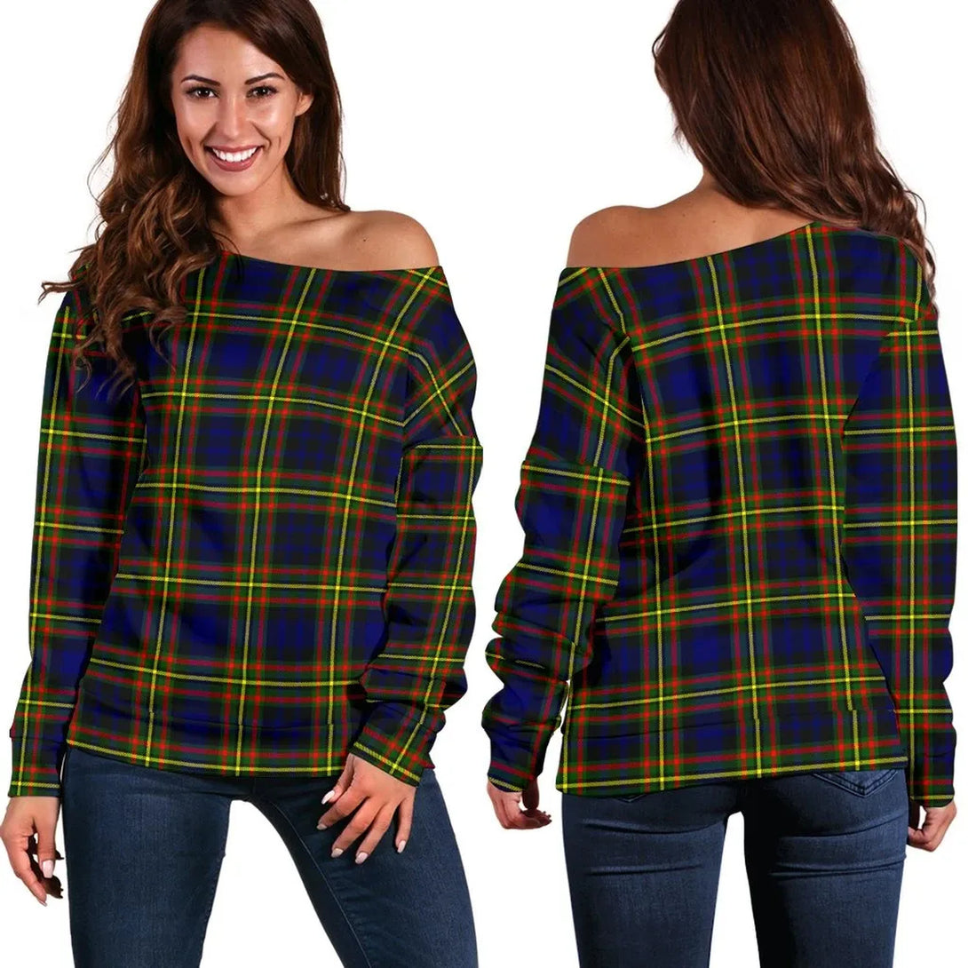 MacLellan Modern Tartan Classic Women Off Shoulder Sweatshirt