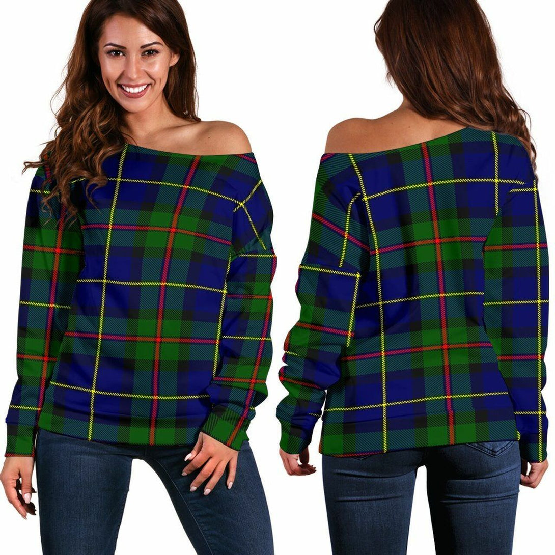 MacLeod of Harris Modern Tartan Classic Women Off Shoulder Sweatshirt