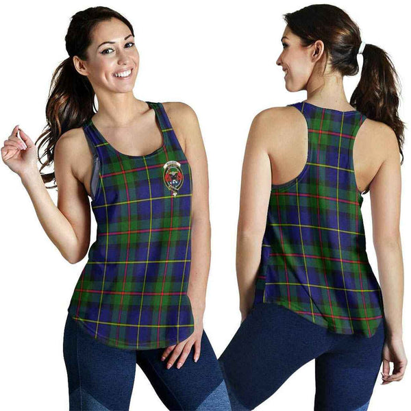 MacLeod of Lewis Tartan Classic Crest Women Racerback Tank