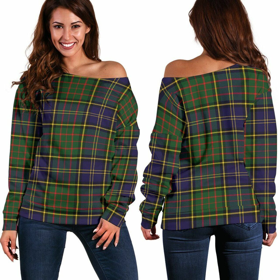 MacMillan Hunting Modern Tartan Classic Women Off Shoulder Sweatshirt