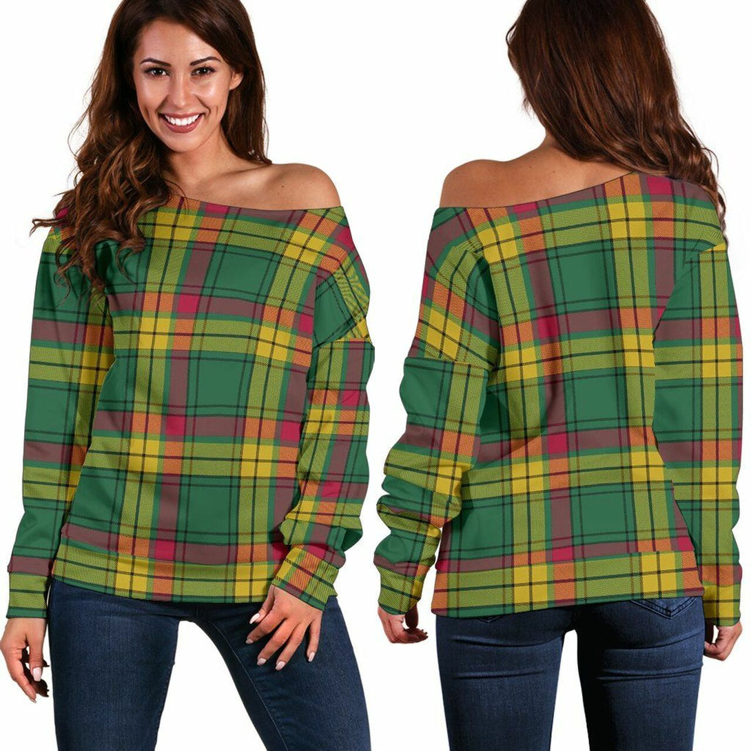 MacMillan Old Ancient Tartan Classic Women Off Shoulder Sweatshirt