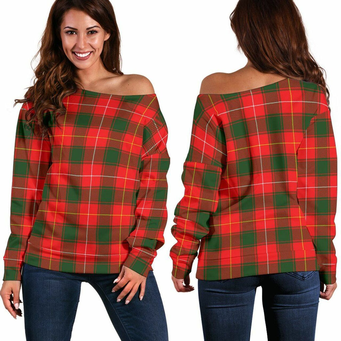 MacPhee Modern Tartan Classic Women Off Shoulder Sweatshirt