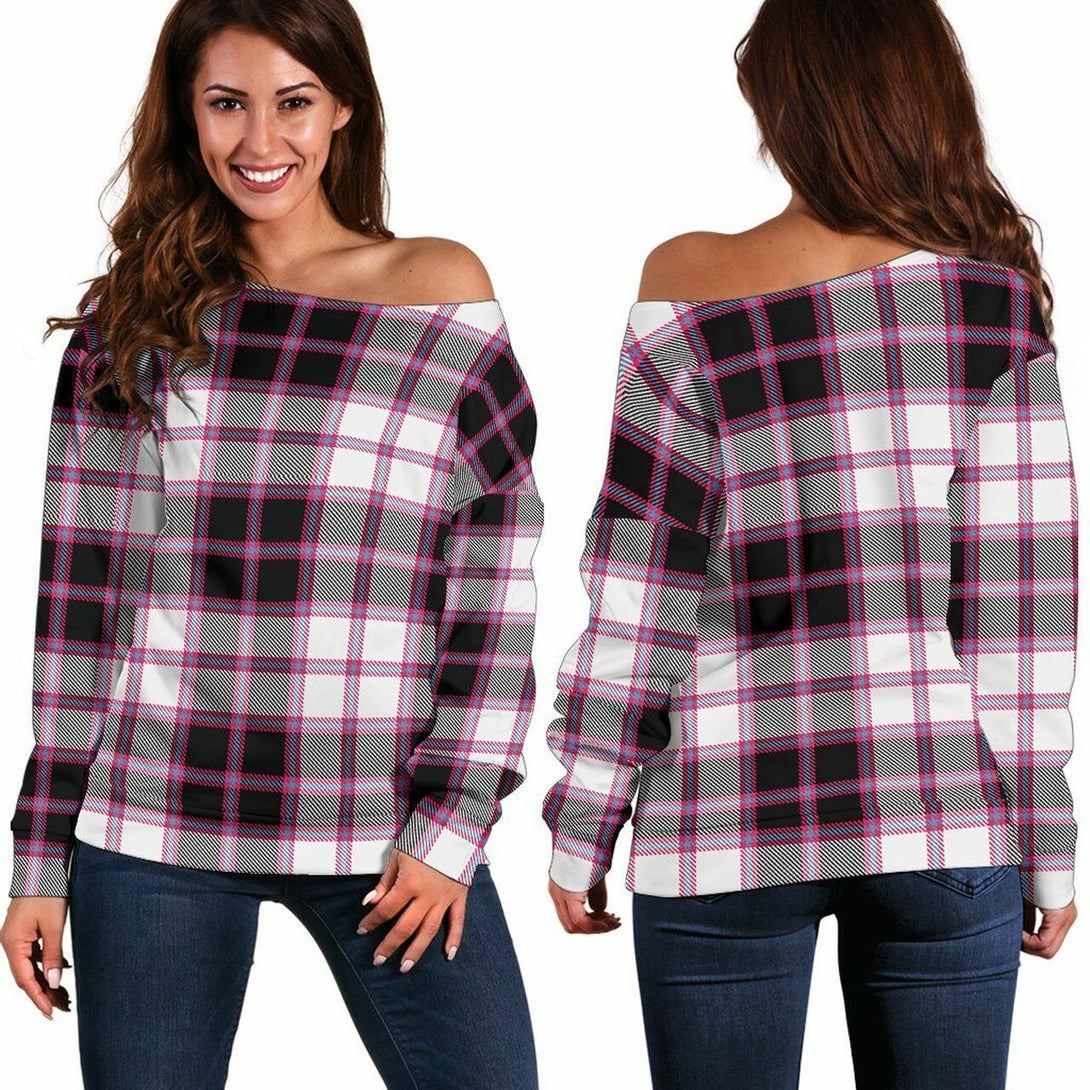 MacPherson Hunting Modern Tartan Classic Women Off Shoulder Sweatshirt