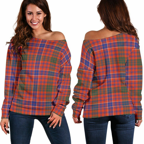 MacRae Ancient Tartan Classic Women Off Shoulder Sweatshirt