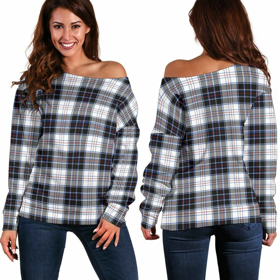 MacRae Dress Modern Tartan Classic Women Off Shoulder Sweatshirt