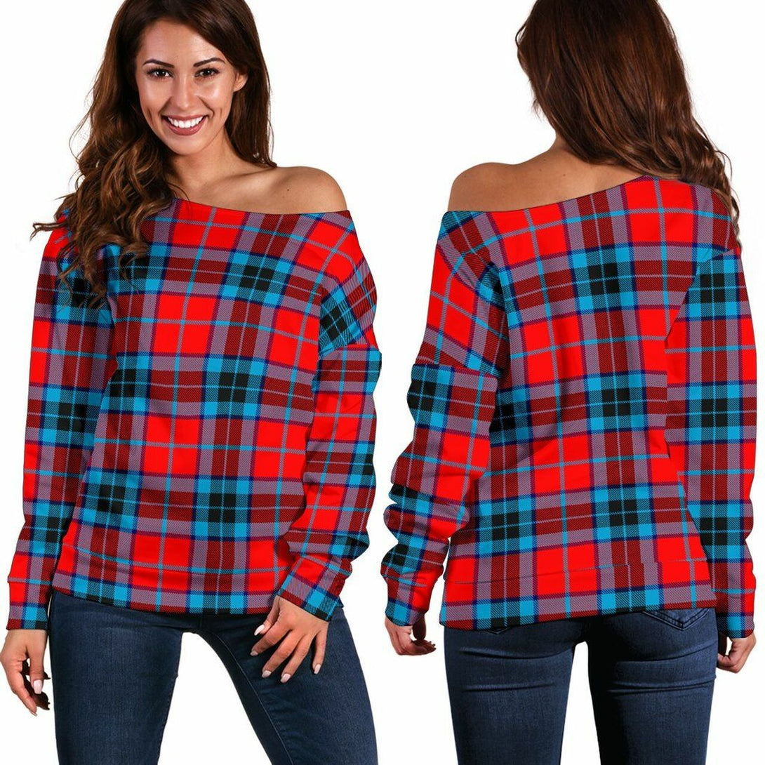 MacTavish Modern Tartan Classic Women Off Shoulder Sweatshirt