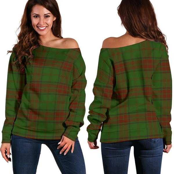 Maxwell Hunting Tartan Classic Women Off Shoulder Sweatshirt