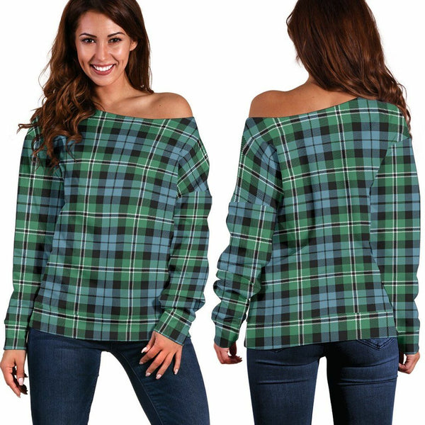 Melville Tartan Classic Women Off Shoulder Sweatshirt