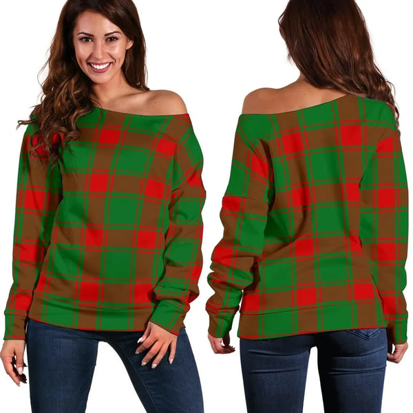 Middleton Modern Tartan Classic Women Off Shoulder Sweatshirt