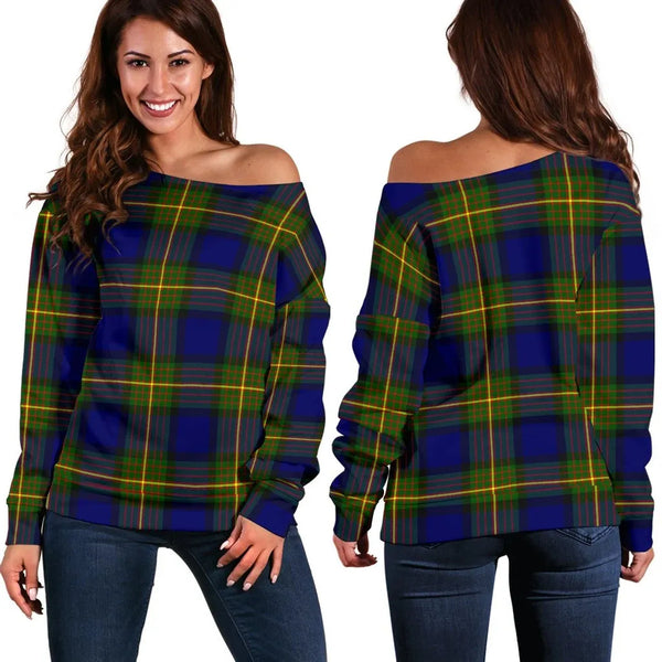 More (Muir) Tartan Classic Women Off Shoulder Sweatshirt