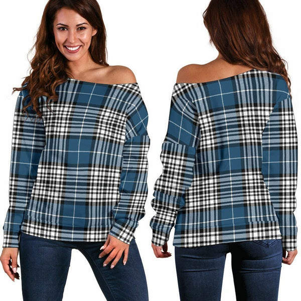 Napier Modern Tartan Classic Women Off Shoulder Sweatshirt