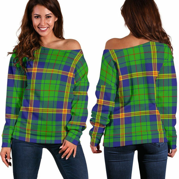 New Mexico Tartan Classic Women Off Shoulder Sweatshirt