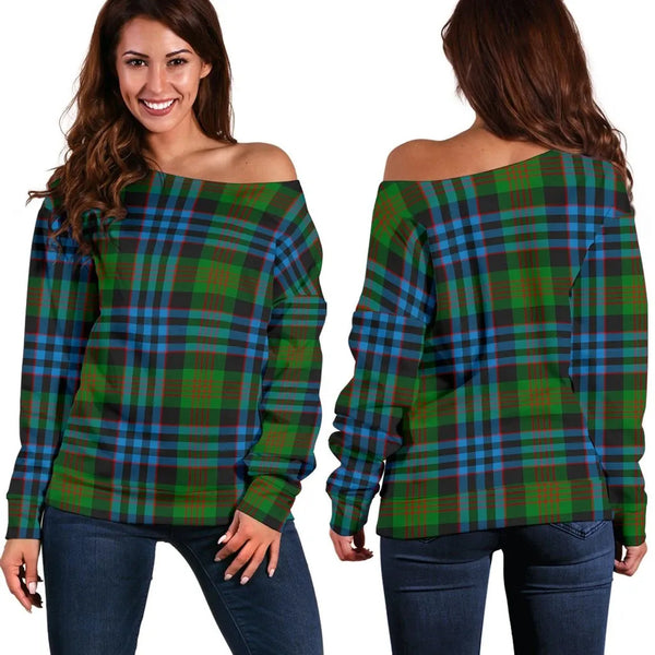 Newlands of Lauriston Tartan Classic Women Off Shoulder Sweatshirt