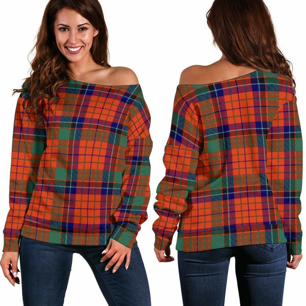 Nicolson Ancient Tartan Classic Women Off Shoulder Sweatshirt