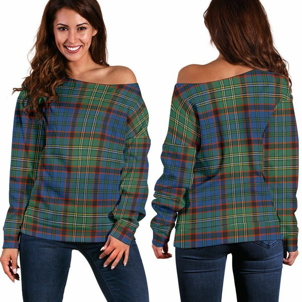 Nicolson Hunting Ancient Tartan Classic Women Off Shoulder Sweatshirt