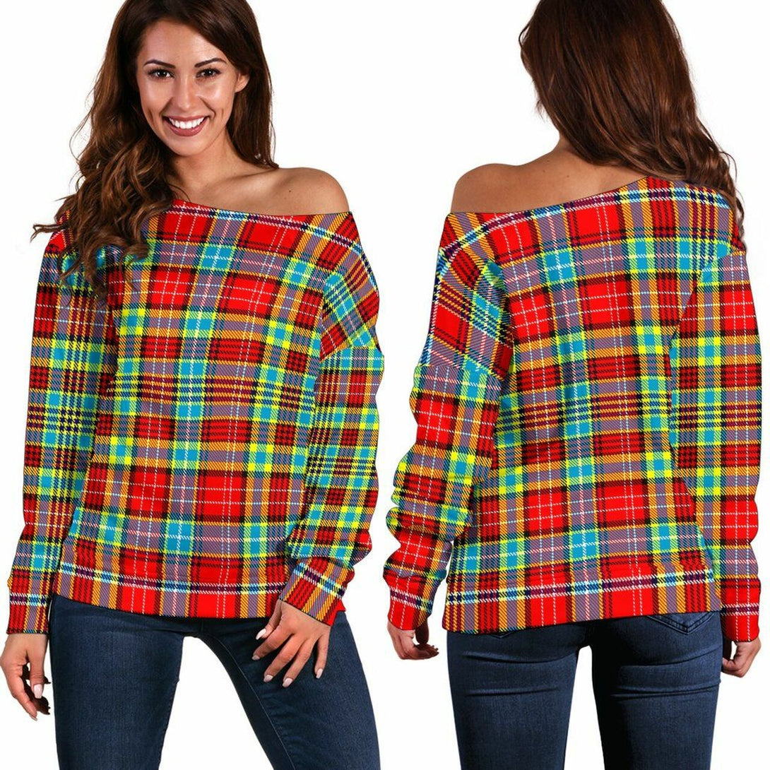 Ogilvie Tartan Classic Women Off Shoulder Sweatshirt