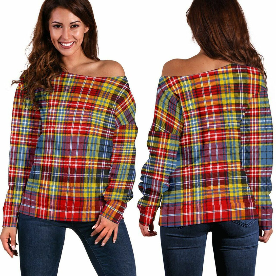 Ogilvie of Airlie Ancient Tartan Classic Women Off Shoulder Sweatshirt