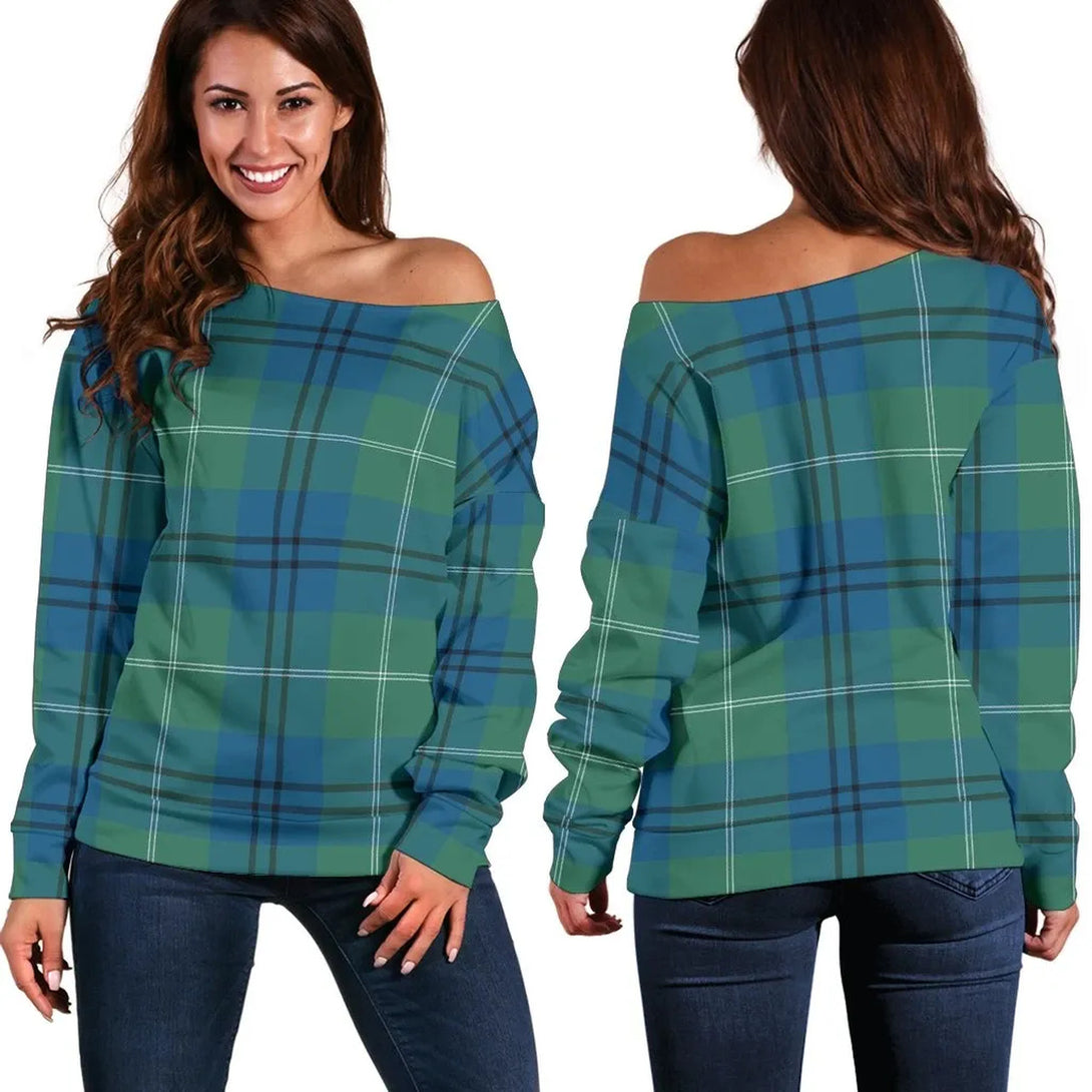 Oliphant Ancient Tartan Classic Women Off Shoulder Sweatshirt