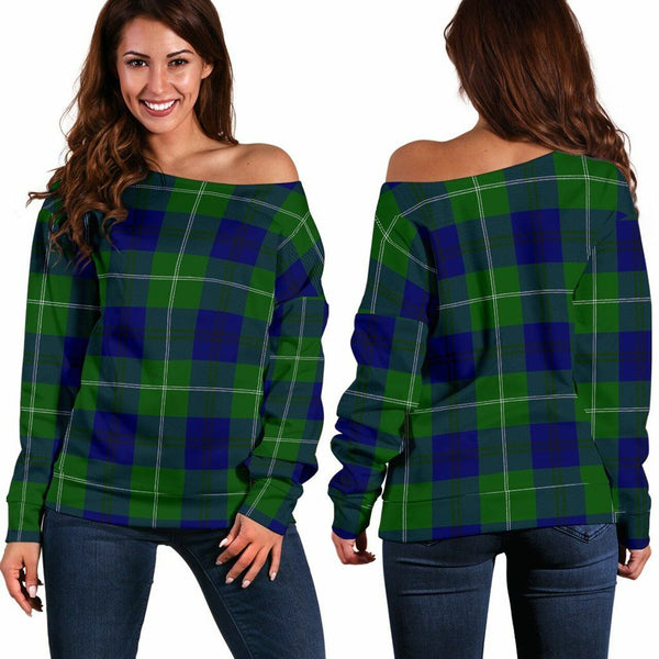 Oliphant Modern Tartan Classic Women Off Shoulder Sweatshirt